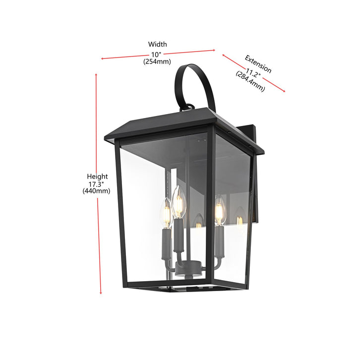 11 Inch Outdoor Wall Sconce In Black
