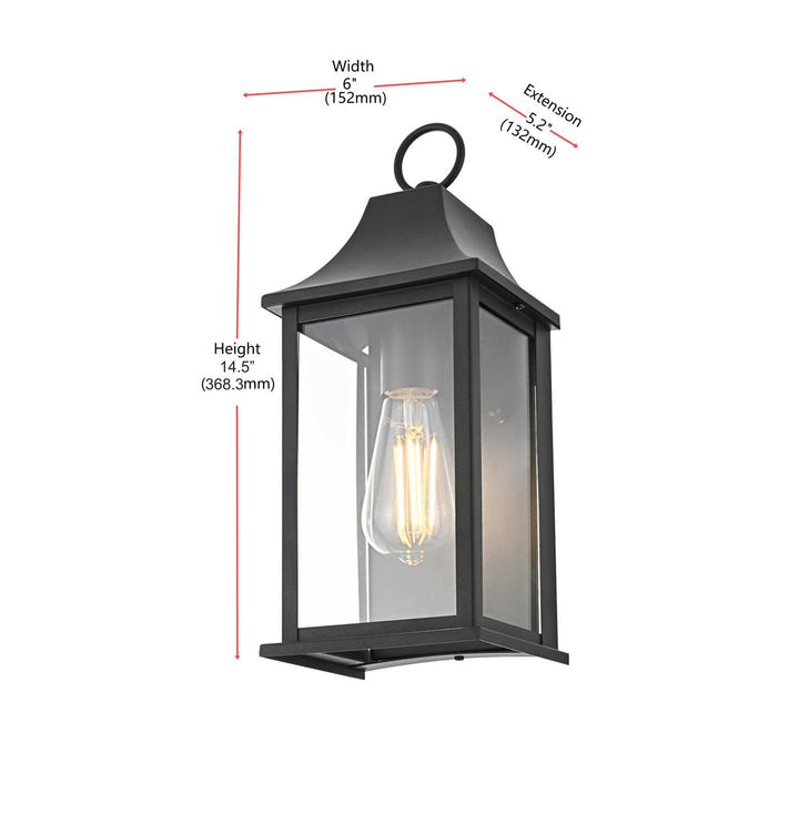 6 Inch Outdoor Wall Sconce In Black
