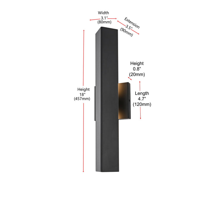 4.5 X 18 Inch Outdoor Wall Sconce In Black