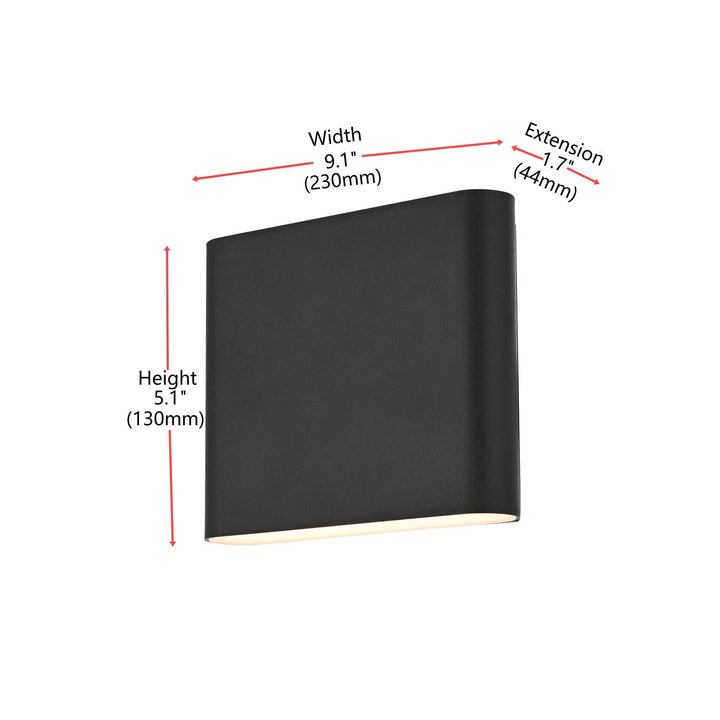 9 Inch Outdoor Wall Sconce In Black