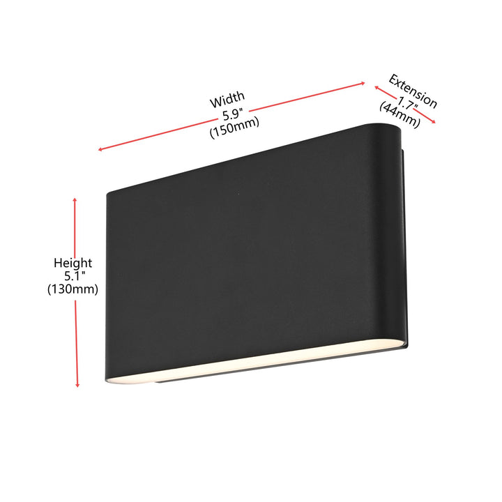 6 Inch Outdoor Wall Sconce In Black