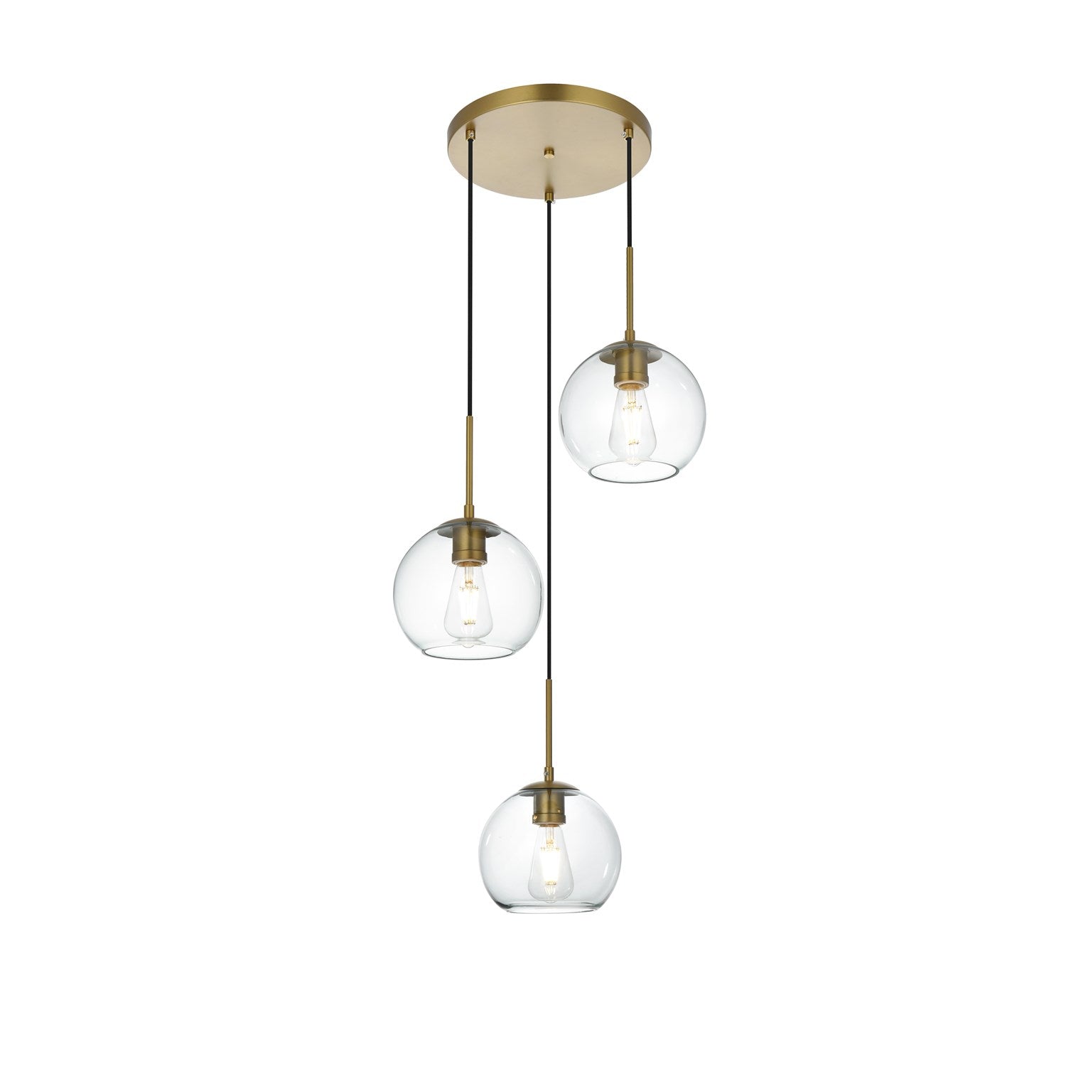 18 Inch Flush Mount Clear Shade In Satin Gold by Living District