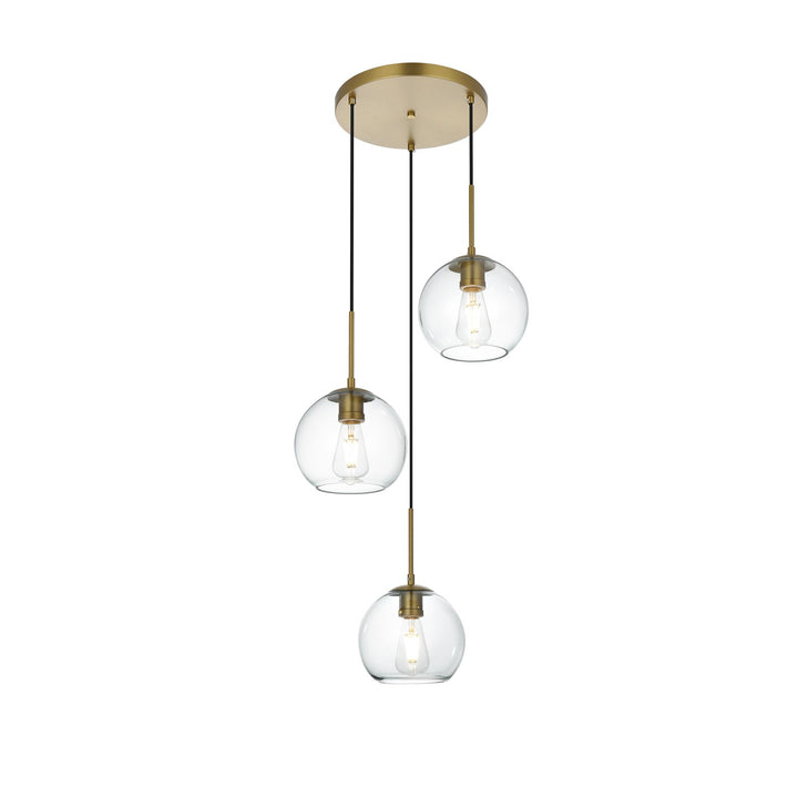 18 Inch Flush Mount Clear Shade In Satin Gold by Living District
