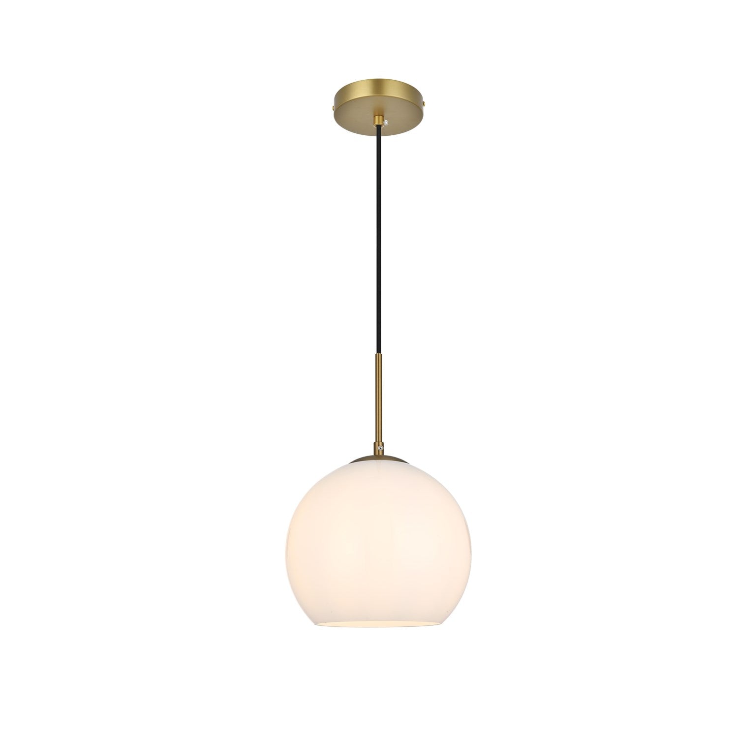 10 Inch Pendant Frosted White Shade In Satin Gold by Living District
