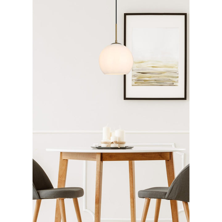 10 Inch Pendant Frosted White Shade In Satin Gold