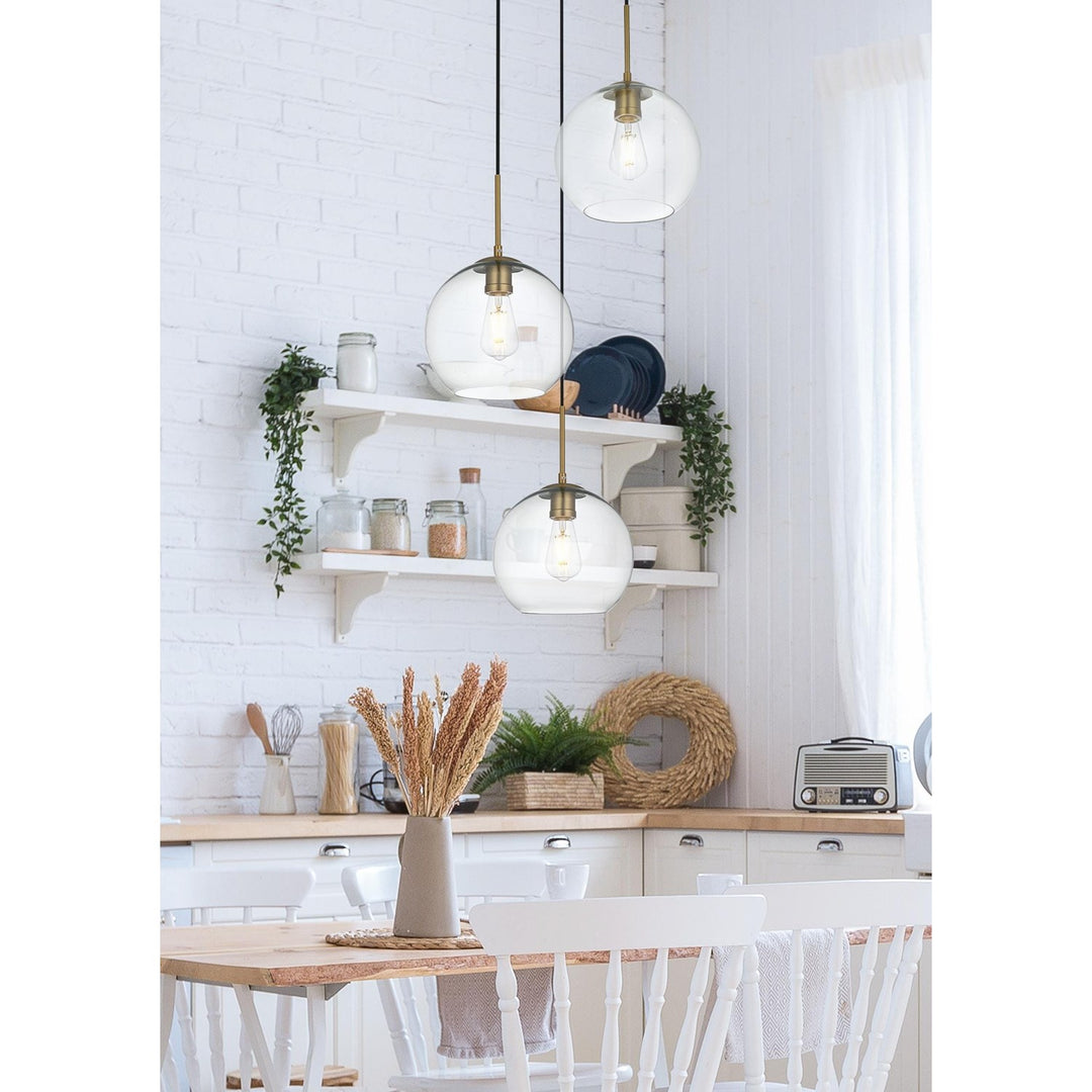 20 Inch Pendant Clear Shade In Satin Gold