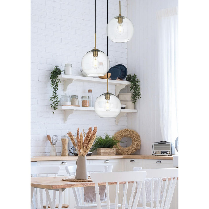 20 Inch Pendant Clear Shade In Satin Gold