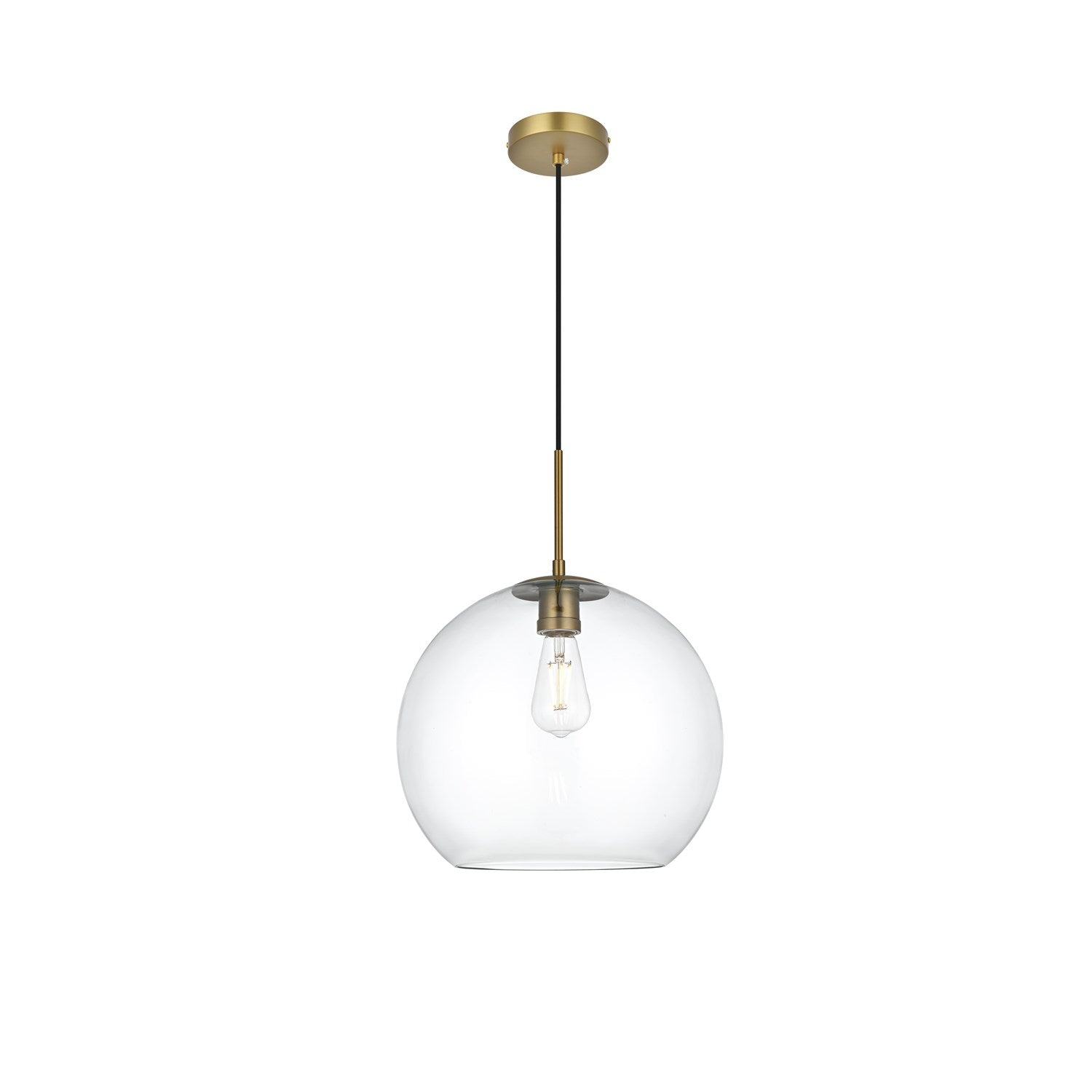 14 Inch Pendant Clear Shade In Satin Gold by Living District