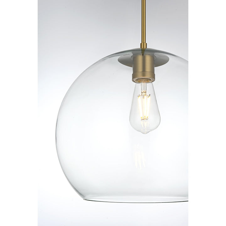 14 Inch Pendant Clear Shade In Satin Gold