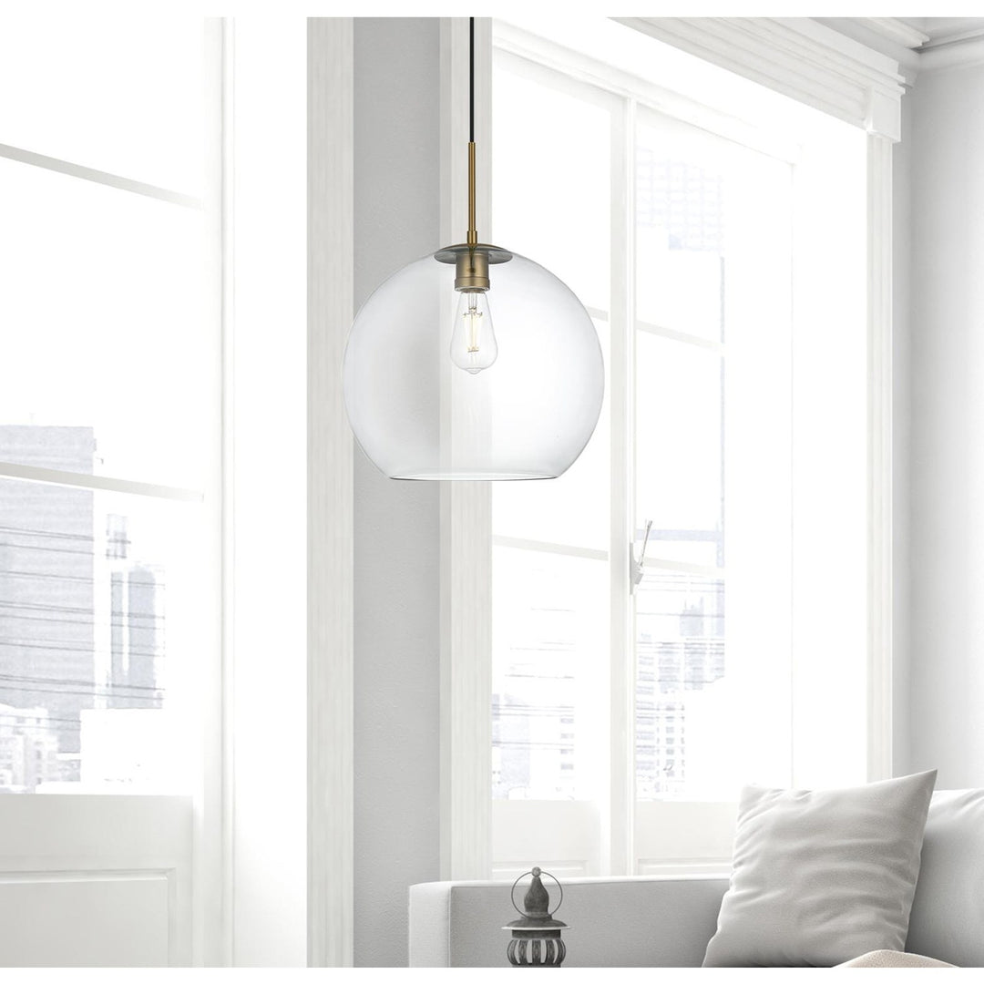14 Inch Pendant Clear Shade In Satin Gold