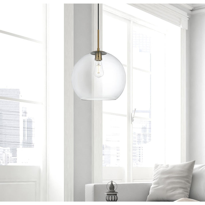 14 Inch Pendant Clear Shade In Satin Gold