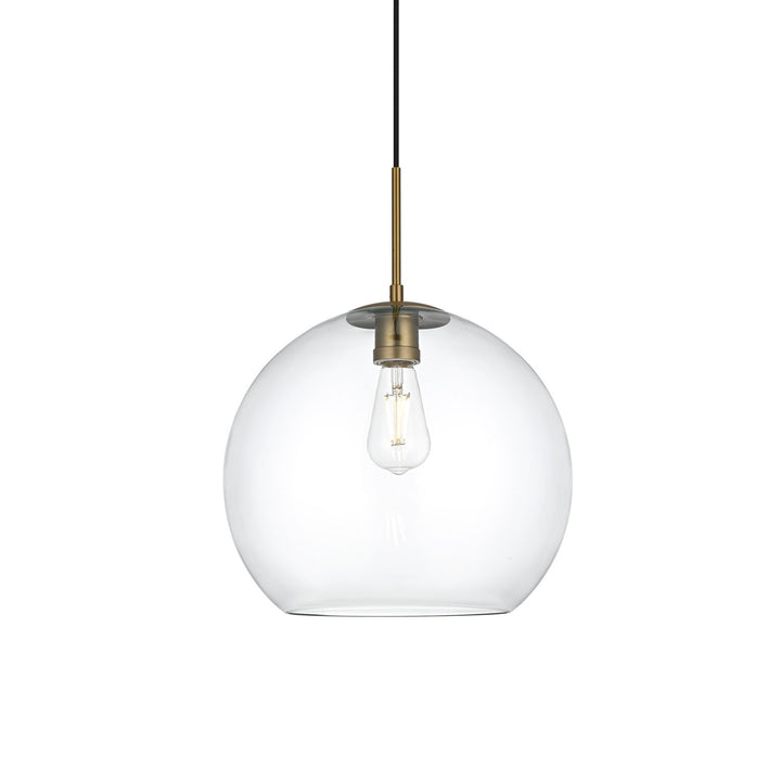 14 Inch Pendant Clear Shade In Satin Gold