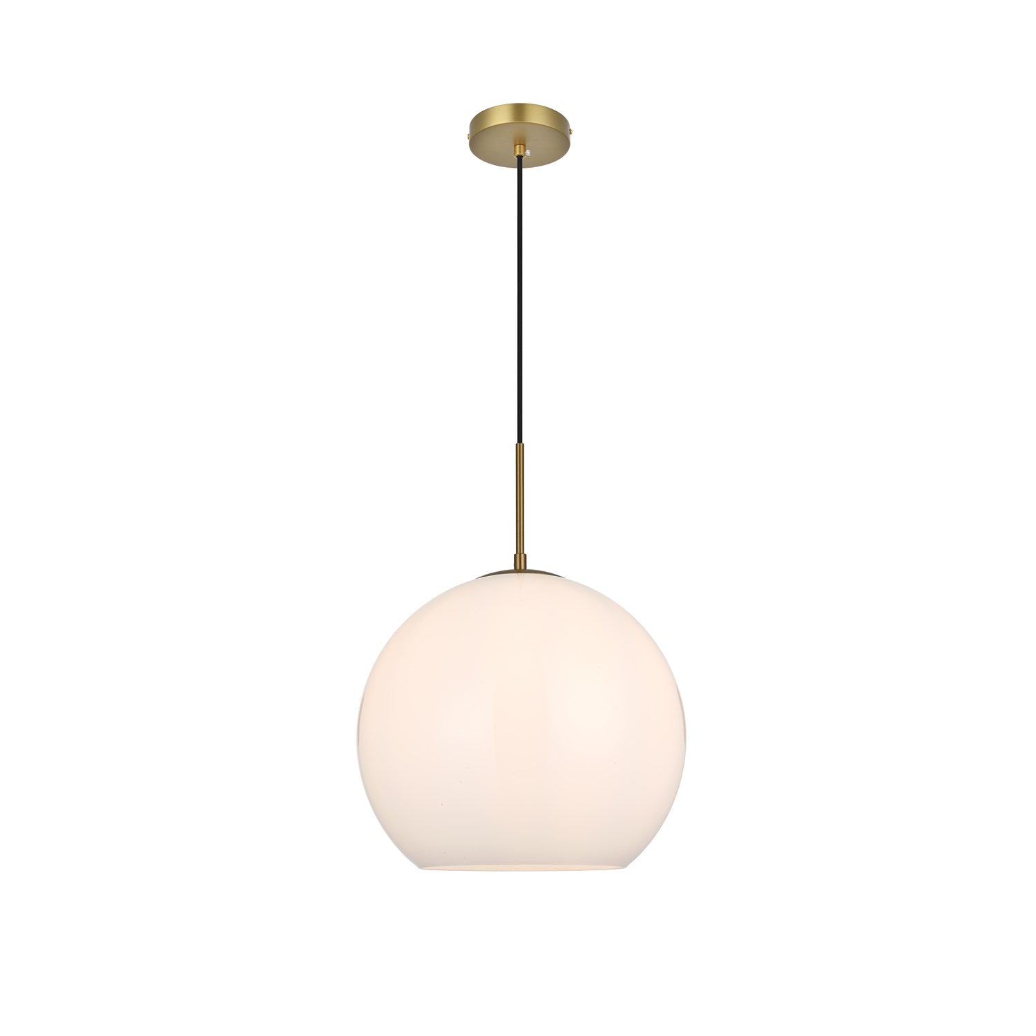 14 Inch Pendant Frosted White Shade In Satin Gold by Living District