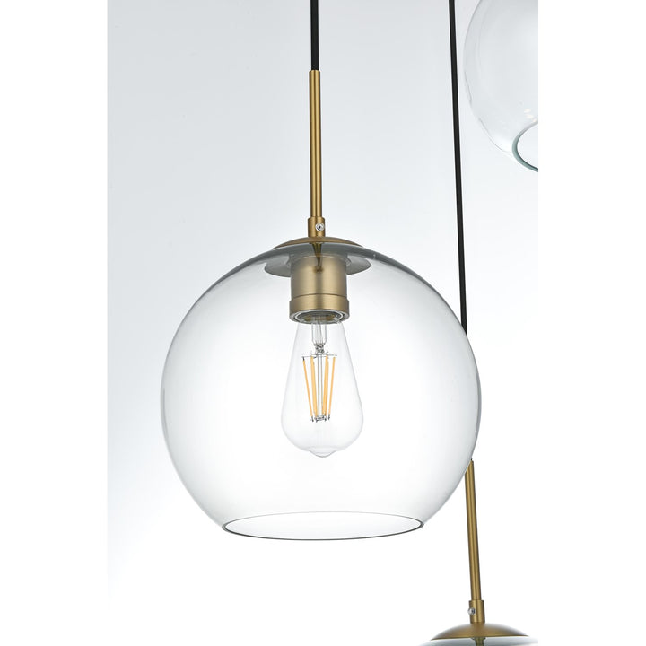 21 Inch Pendant Clear Shade In Satin Gold