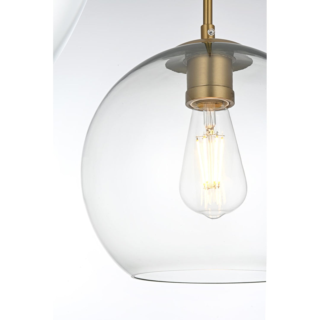21 Inch Pendant Clear Shade In Satin Gold