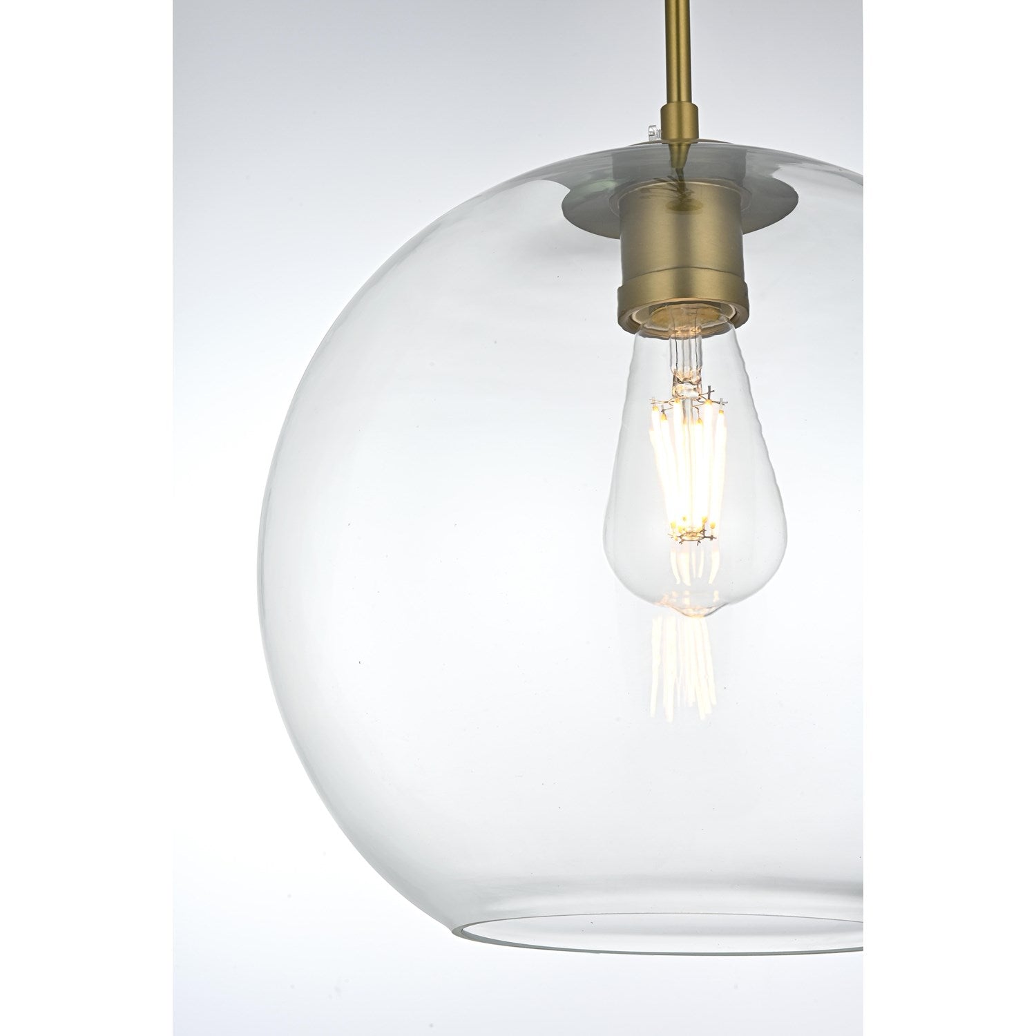 12 Inch Pendant Clear Shade In Satin Gold