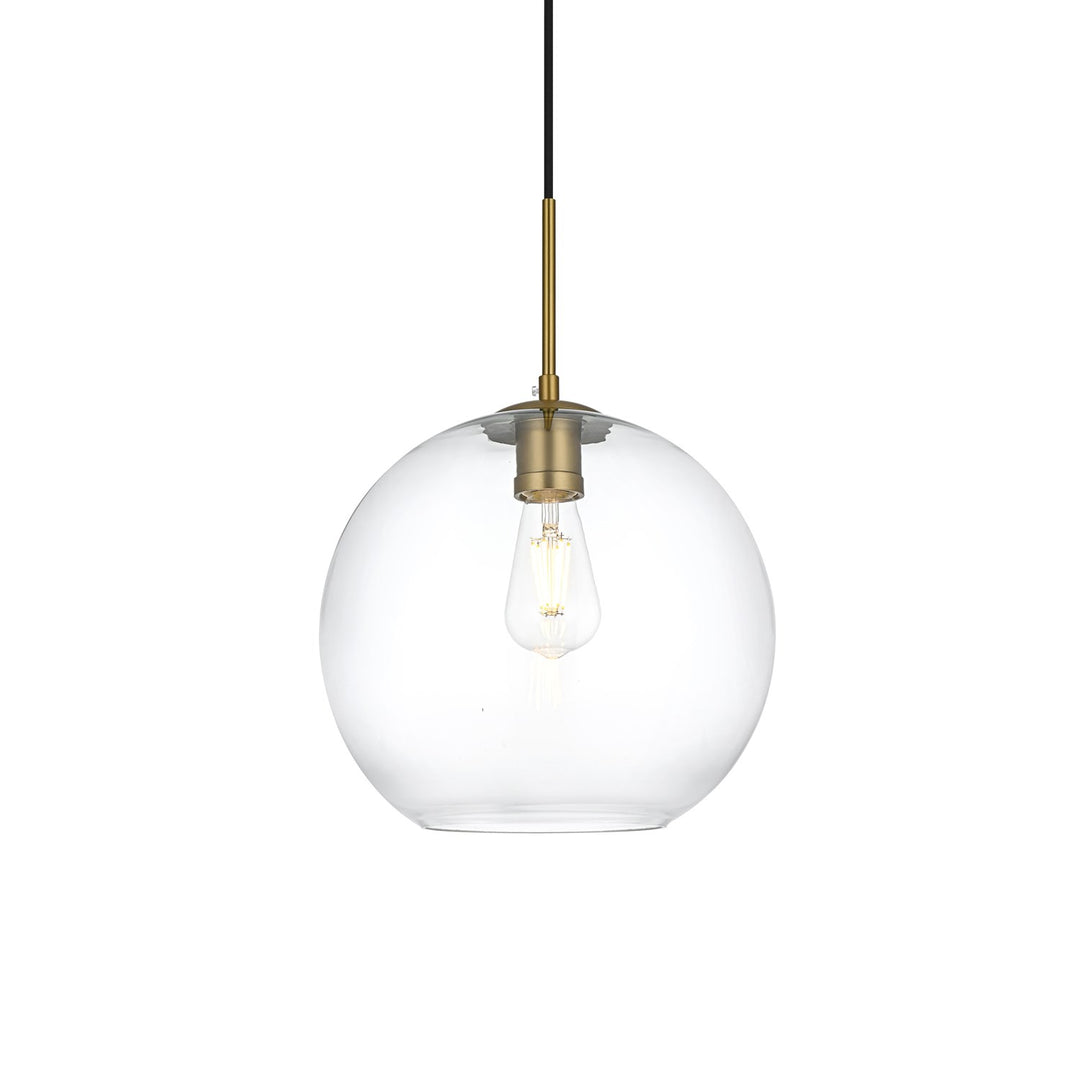 12 Inch Pendant Clear Shade In Satin Gold