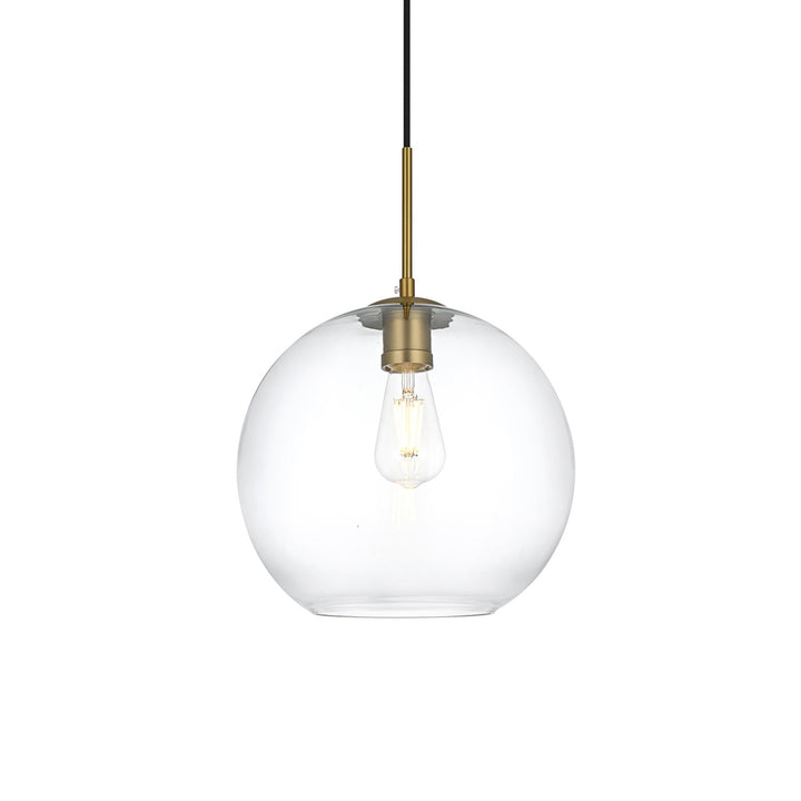 12 Inch Pendant Clear Shade In Satin Gold