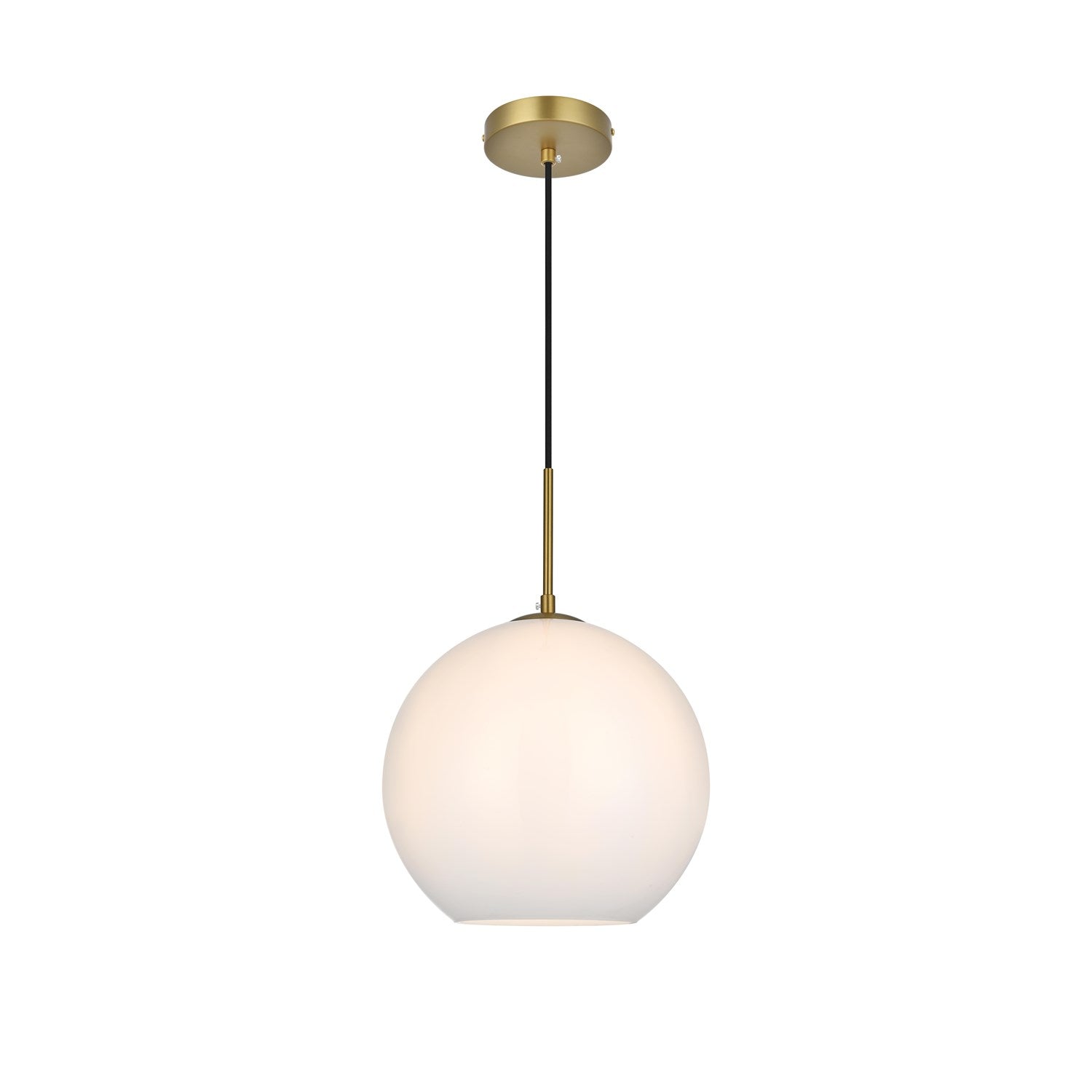 12 Inch Pendant Frosted White Shade In Satin Gold by Living District