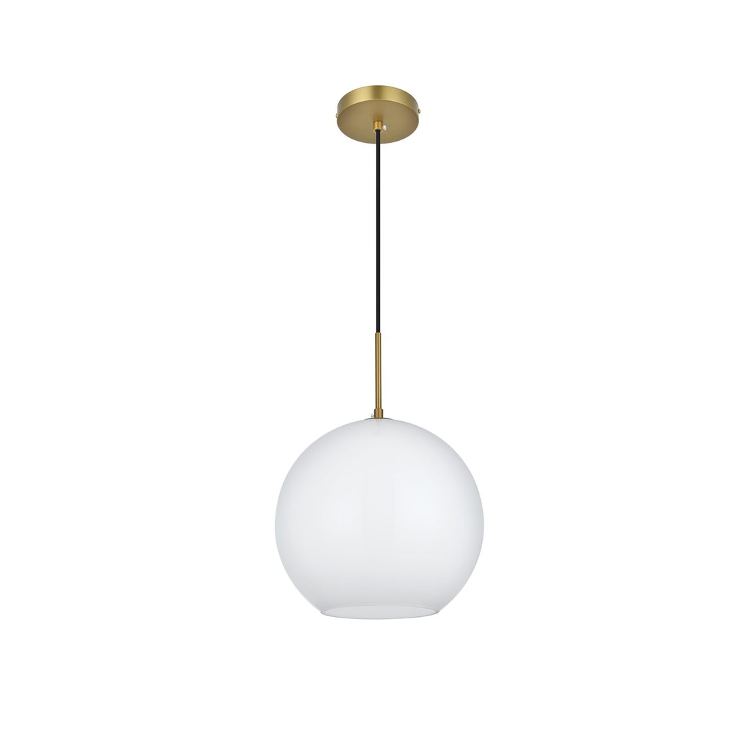 12 Inch Pendant Frosted White Shade In Satin Gold