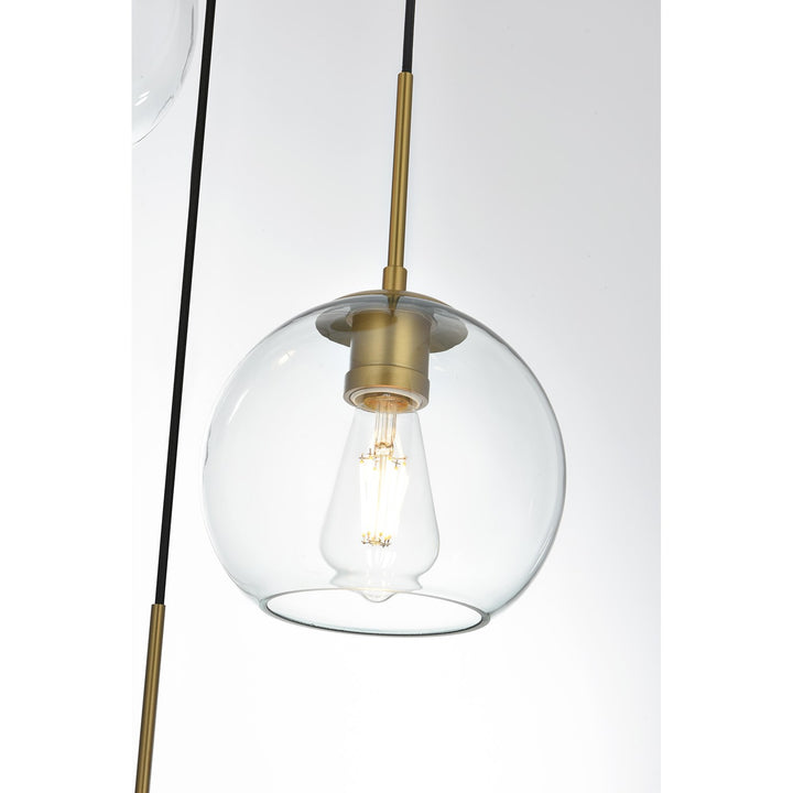 18 Inch Pendant Clear Shade In Satin Gold