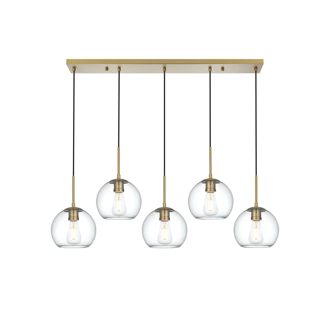 41.5 Inch Pendant Clear Shade In Satin Gold by Living District