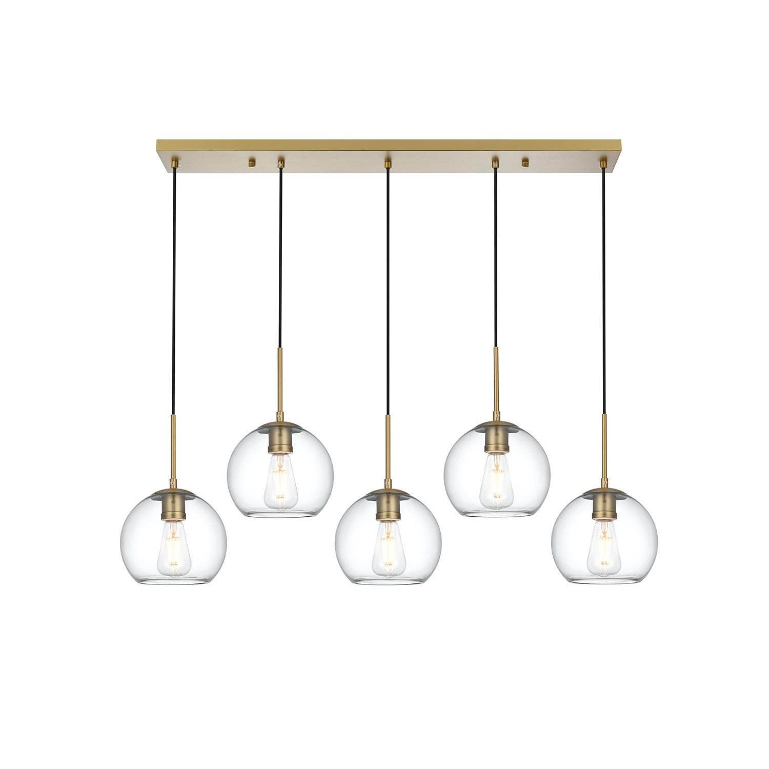 41.5 Inch Pendant Clear Shade In Satin Gold by Living District