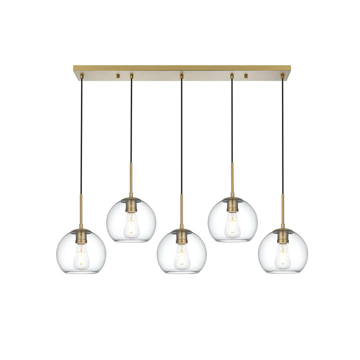41.5 Inch Pendant Clear Shade In Satin Gold by Living District