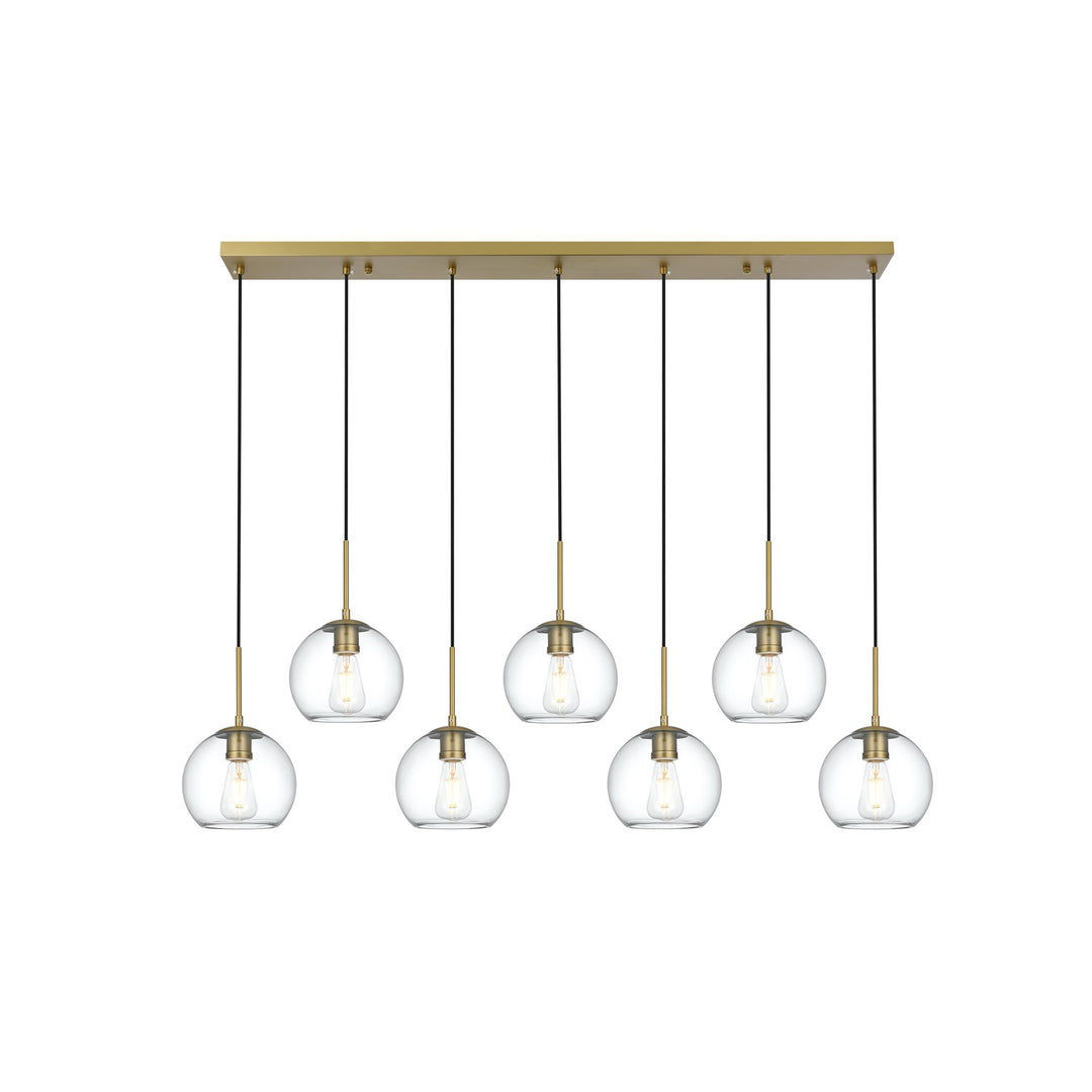 54 Inch Pendant Clear Shade In Satin Gold by Living District