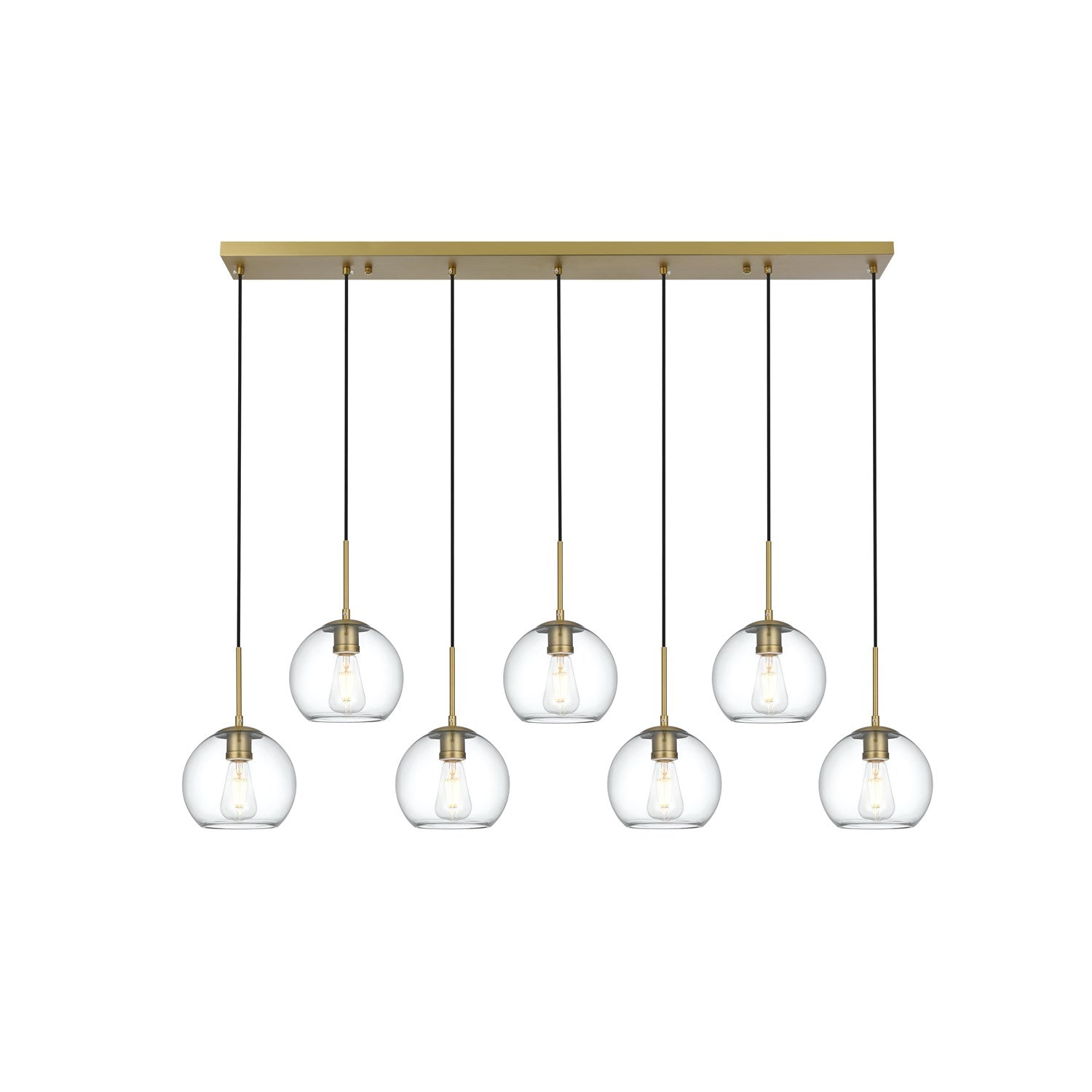 54 Inch Pendant Clear Shade In Satin Gold by Living District