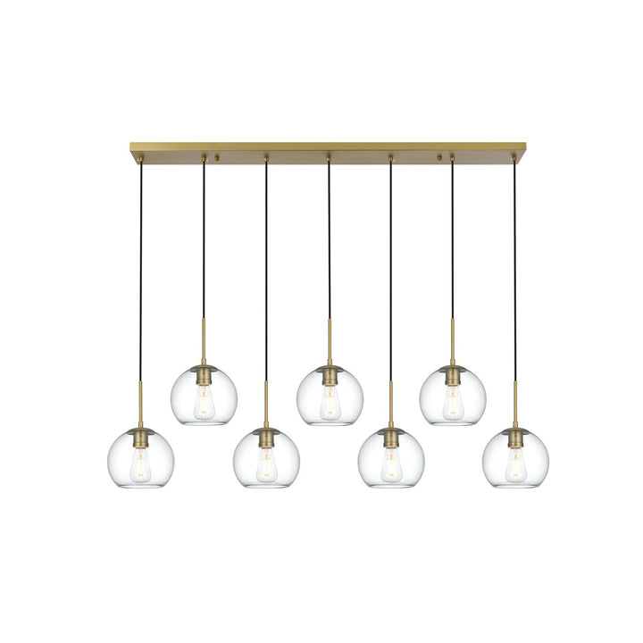 54 Inch Pendant Clear Shade In Satin Gold by Living District