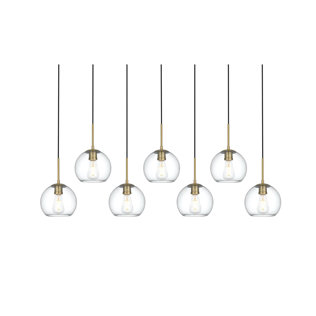 54 Inch Pendant Clear Shade In Satin Gold
