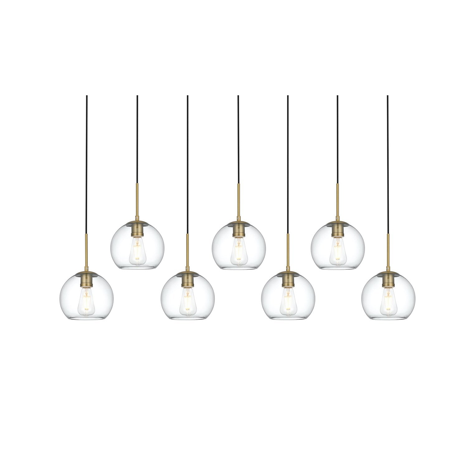54 Inch Pendant Clear Shade In Satin Gold