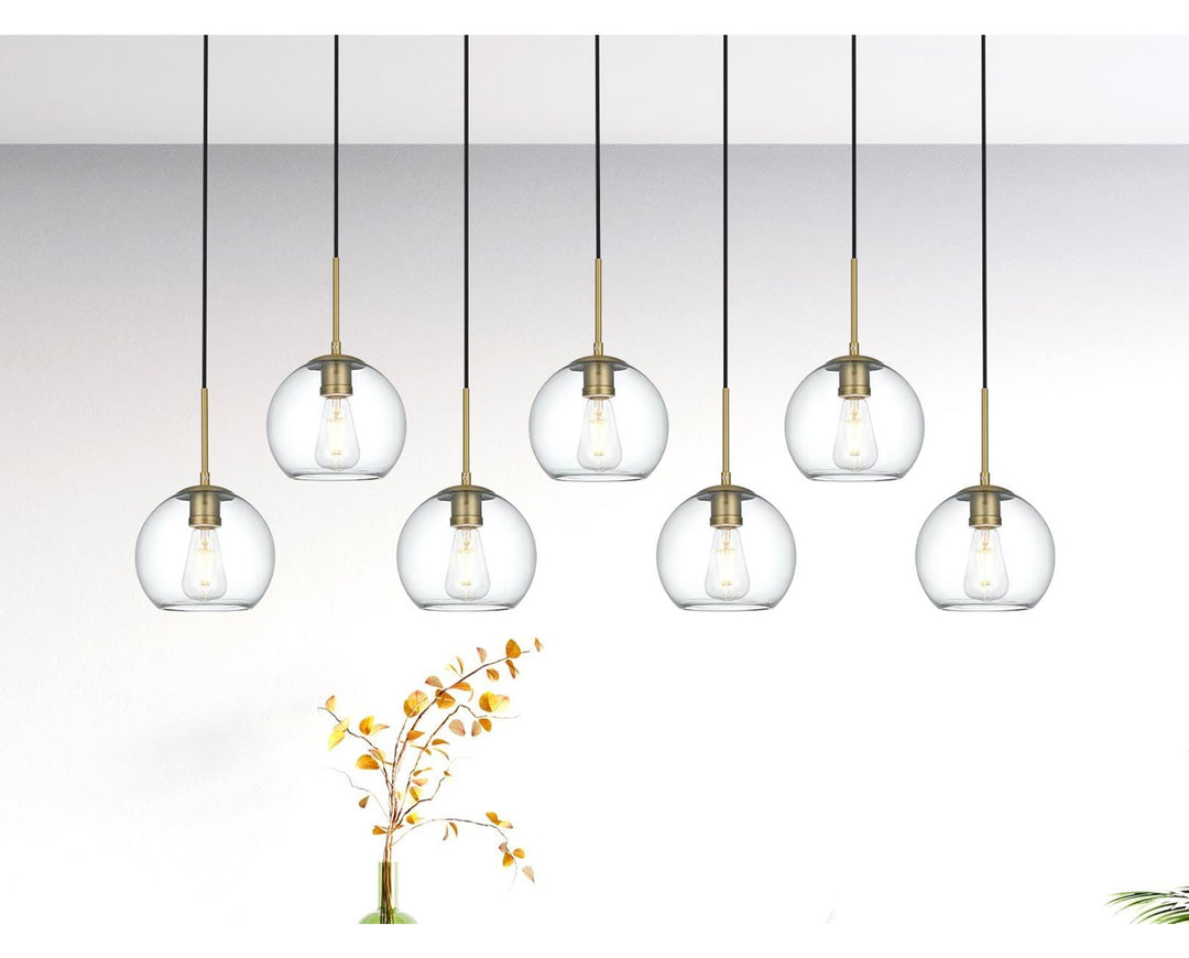 54 Inch Pendant Clear Shade In Satin Gold