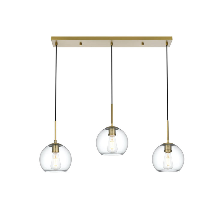 36 Inch Pendant Clear Shade In Satin Gold by Living District