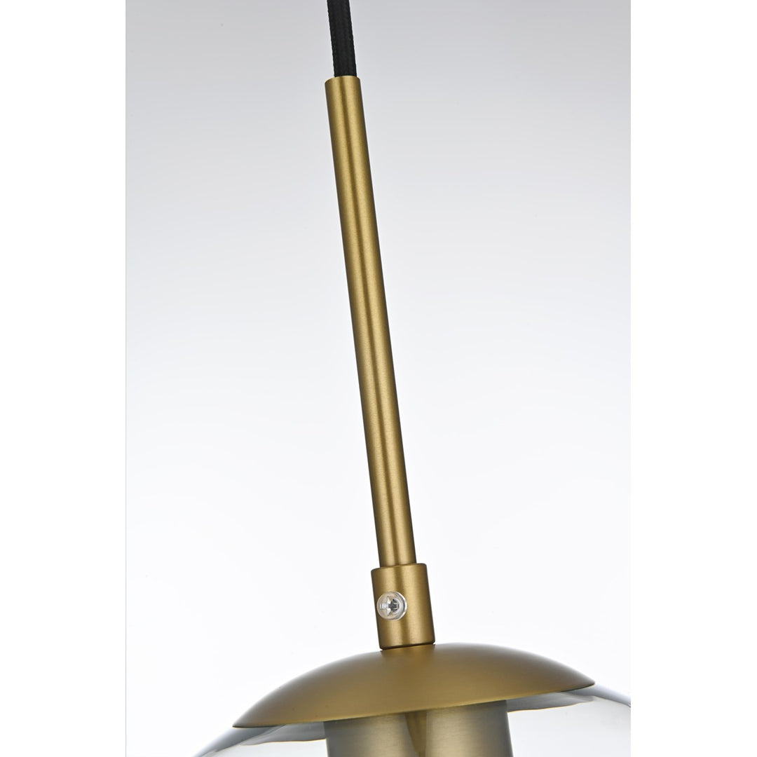 36 Inch Pendant Clear Shade In Satin Gold