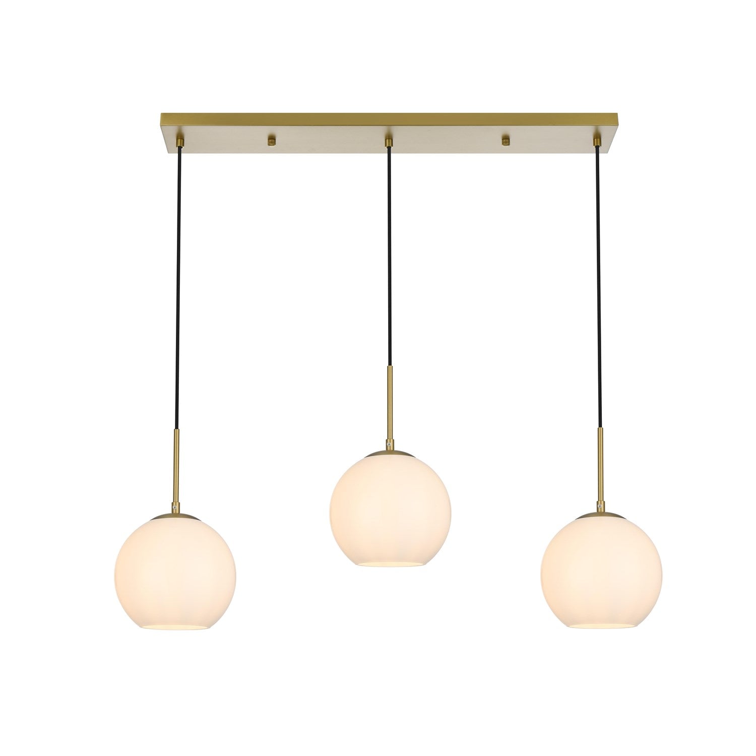 36 Inch Pendant Frosted White Shade In Satin Gold by Living District