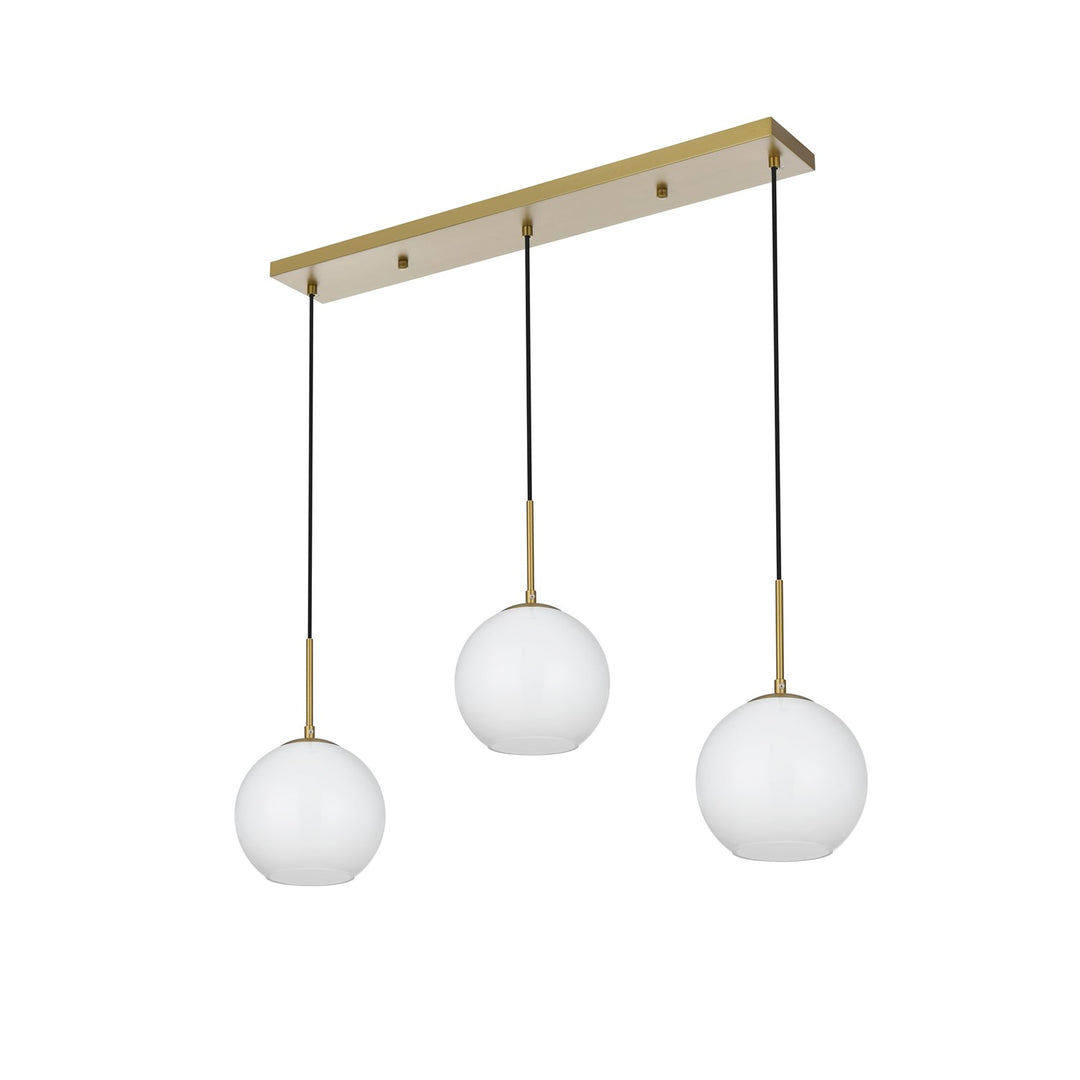 36 Inch Pendant Frosted White Shade In Satin Gold