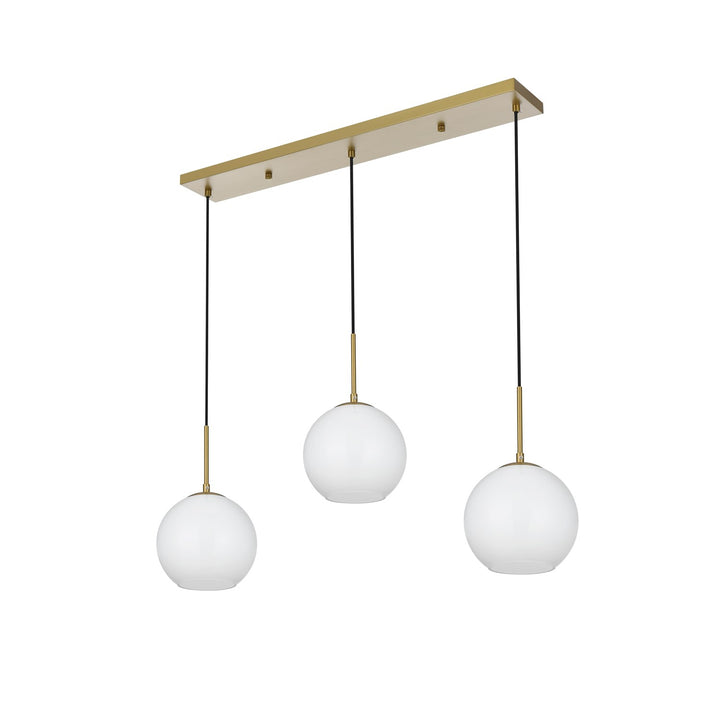36 Inch Pendant Frosted White Shade In Satin Gold
