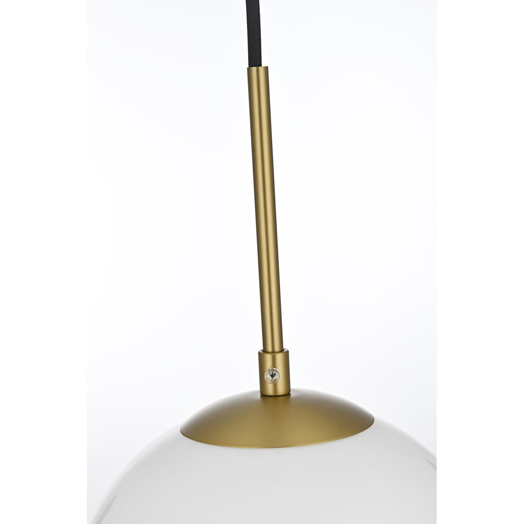 36 Inch Pendant Frosted White Shade In Satin Gold