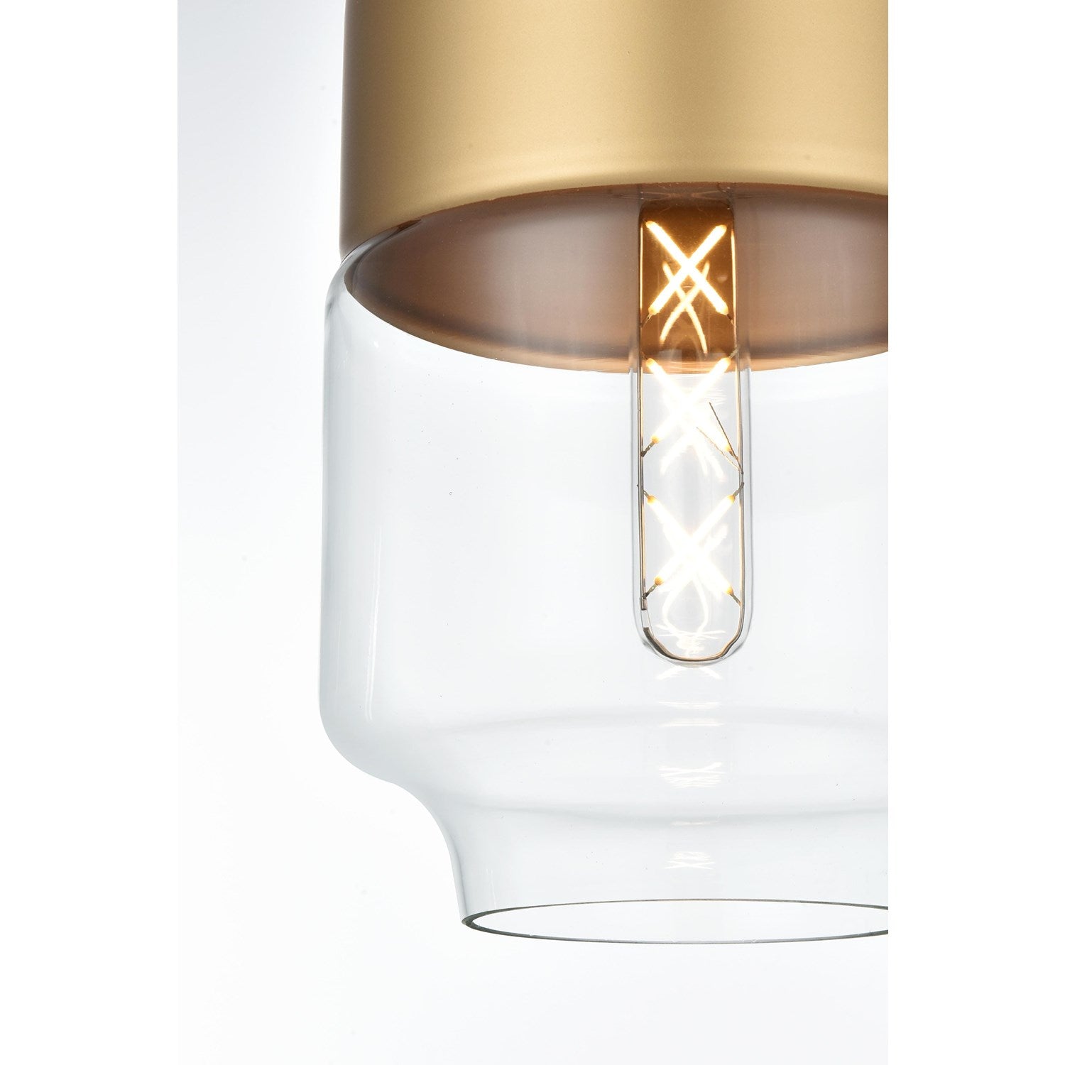 7 Inch Pendant Clear Shade In Satin Gold
