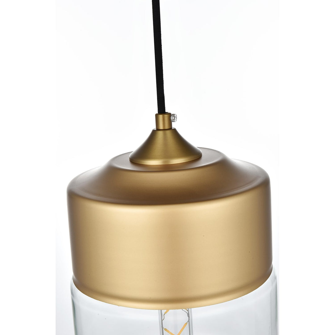 7 Inch Pendant Clear Shade In Satin Gold
