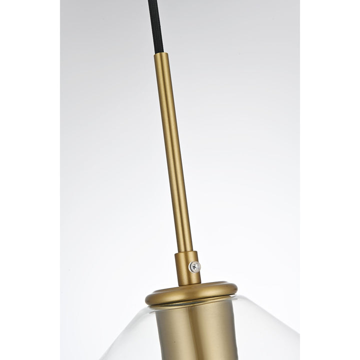 8 Inch Pendant Clear Shade In Satin Gold