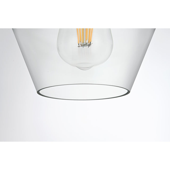 8 Inch Pendant Clear Shade In Satin Gold