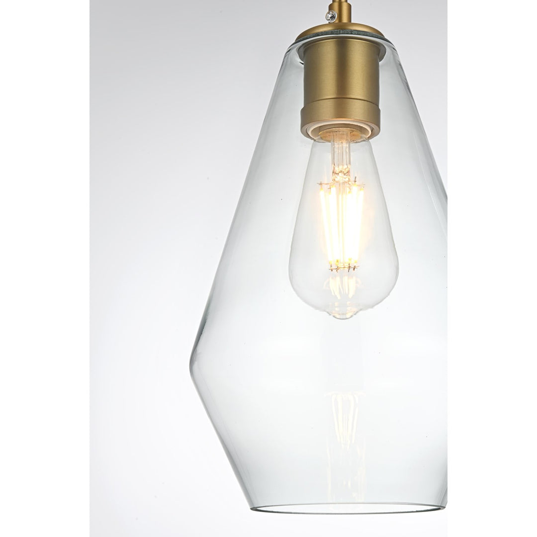 7 Inch Pendant Clear Shade In Satin Gold