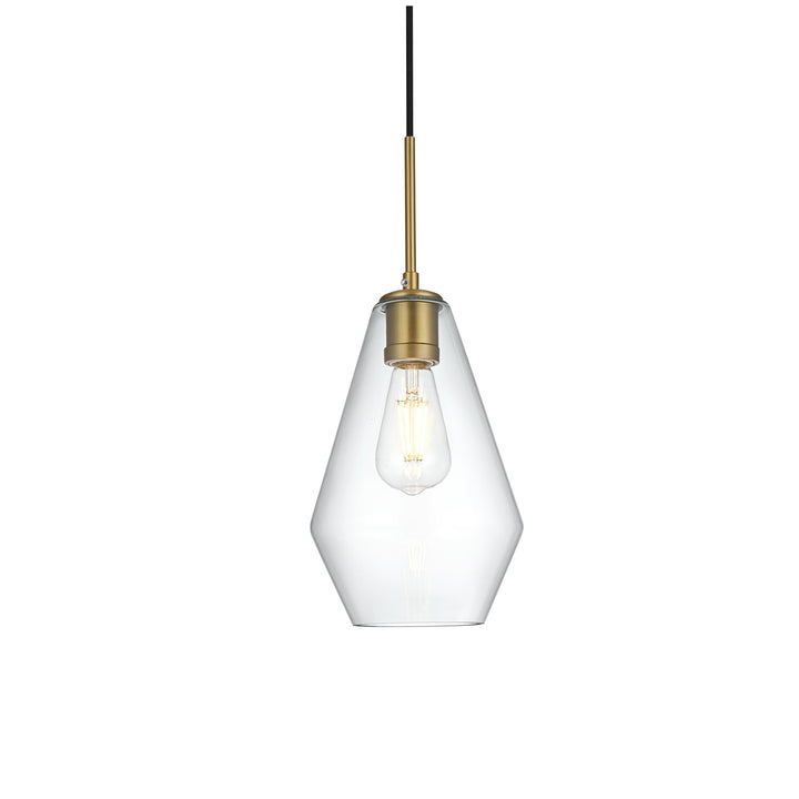 7 Inch Pendant Clear Shade In Satin Gold