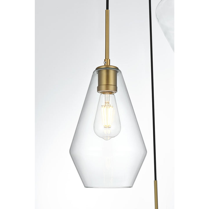 17.5 Inch Pendant Clear Shade In Satin Gold