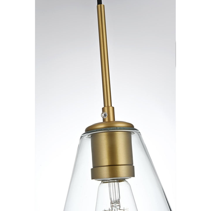 17.5 Inch Pendant Clear Shade In Satin Gold
