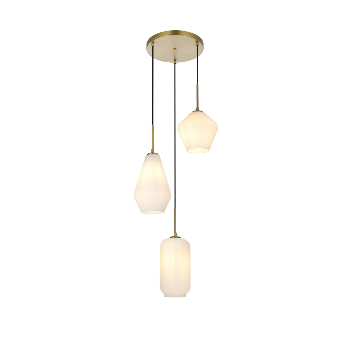 17.5 Inch Pendant Frosted White In Satin Gold by Living District
