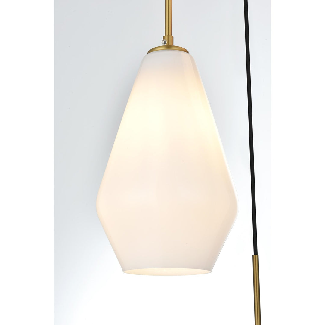 17.5 Inch Pendant Frosted White In Satin Gold
